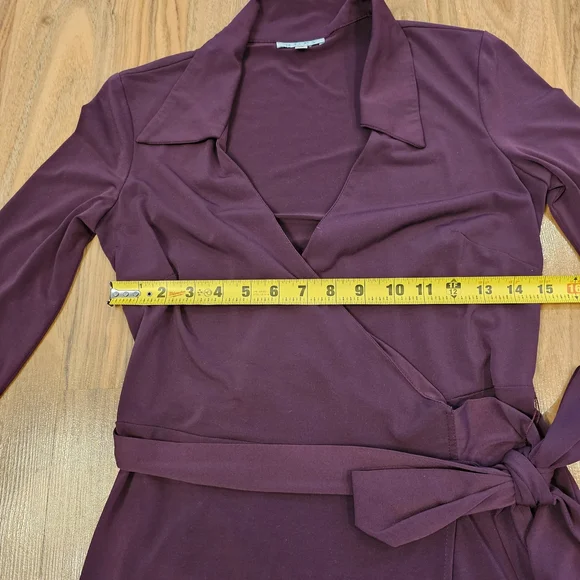 Elegant Purple Wrap Dress - Picture 8 of 11